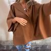 New Women's Fall Winter Lapel One-piece Poncho Coat