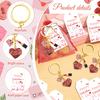 18 Set Valentine'S Day Couple Gifts 18 Heart Keychain, 18 Gift Label Tags, 18 Red Organza Bags Couple Exchange Gifts