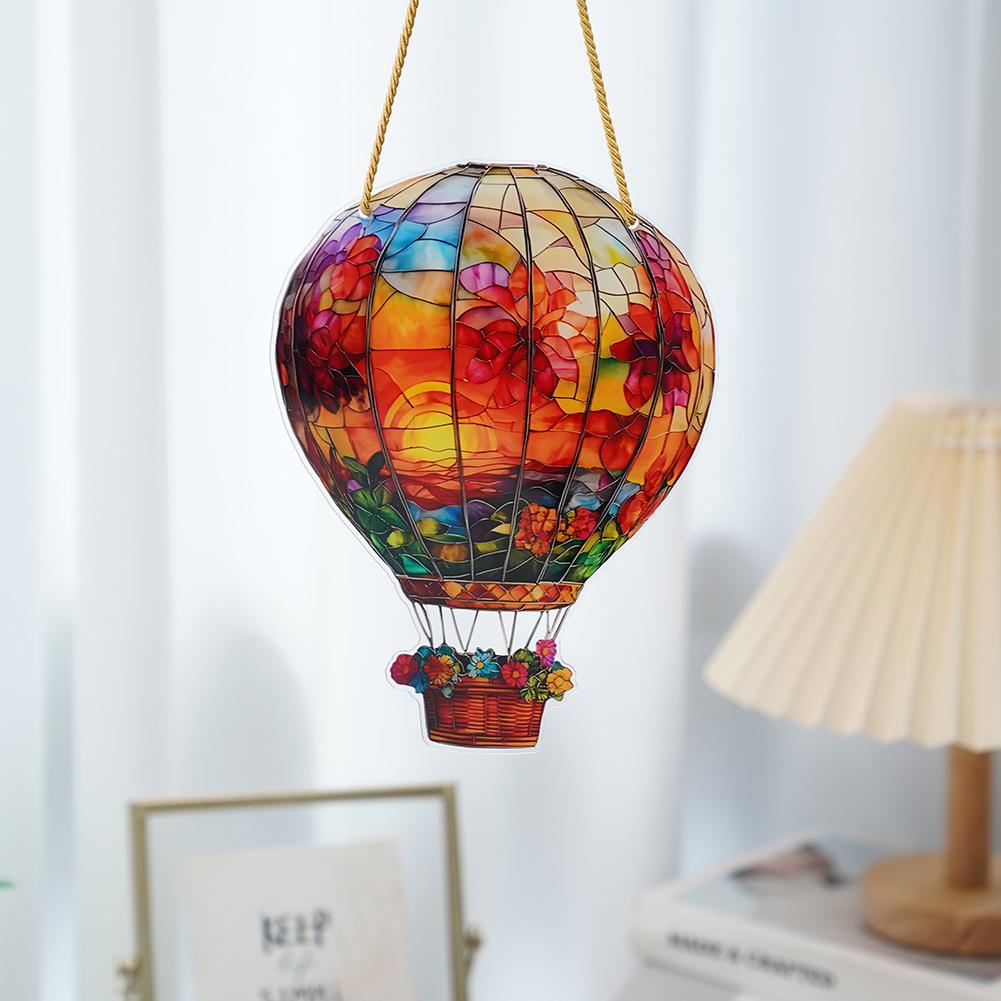 1 Stück Heißluftballon-Fänger Acryl Wandbehang Farbige Dekoration Innen Fensterdeko Hängende Kunst für Innen Außen