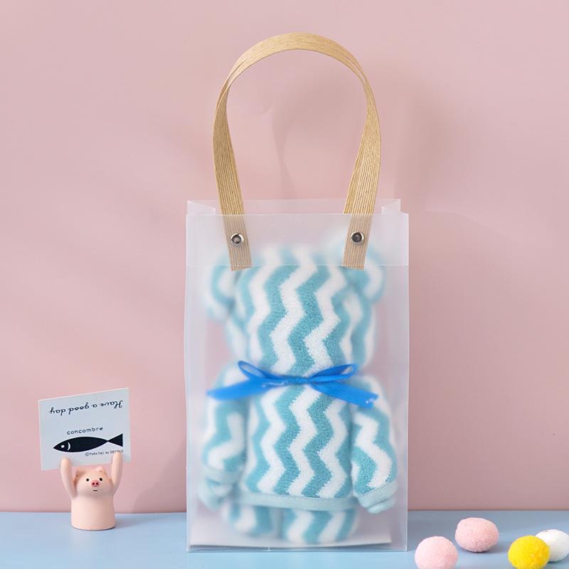 Coral Fleece Water Ripple Bear Towel As A Souvenir