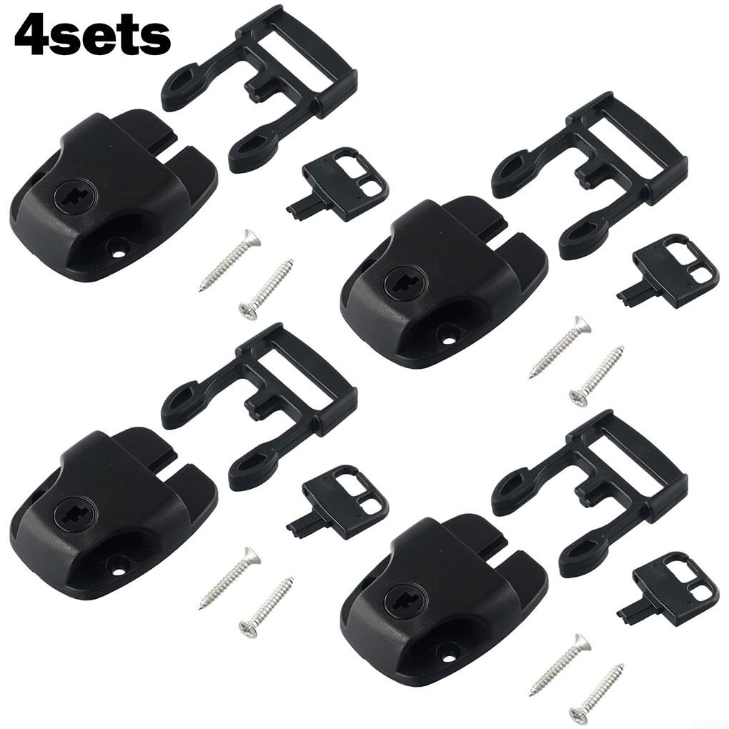 4x Feegow Pool Cover Clips Kit With Key And Screws For Safety Lock Set Of 4 With Key And Screws