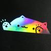 Colorful Laser Cute Cat Car Sticker, Kitten Knocking On Window,Cat Personality Car Sticker, Creative Decorative Covering Sticker
