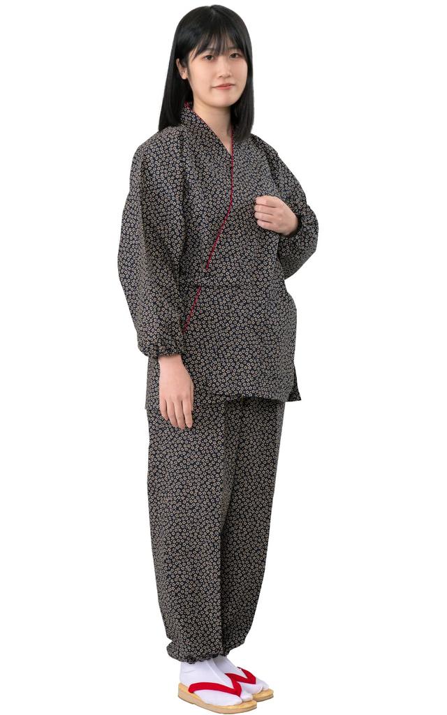 Aiai Soft To the Made In 13 Patterns Flower Women's Samue, Touch, 100% Cotton, Japan, (Small (Navy))