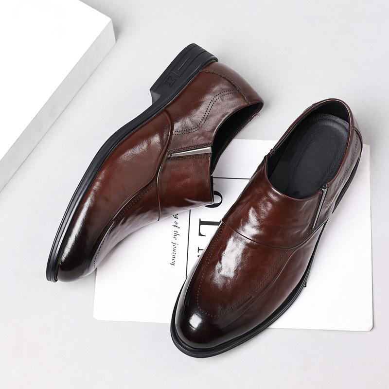 New Men's Casual Leather Shoes Formal Business Men's Shoes Non-slip Leather Men's Pointed Single Shoes Shoes