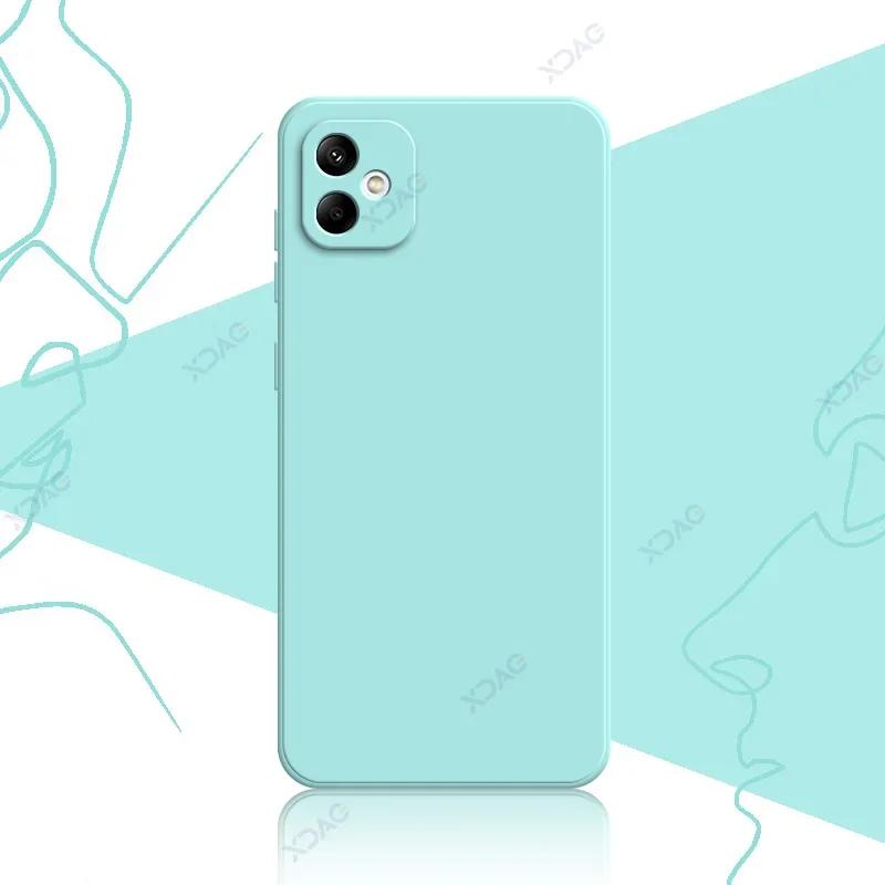 Luxury Square Liquid Cute Silicone Phone Case for Samsung Galaxy F05 Global 360 Soft Protective SamsungF05 Anti-fall Back Covers