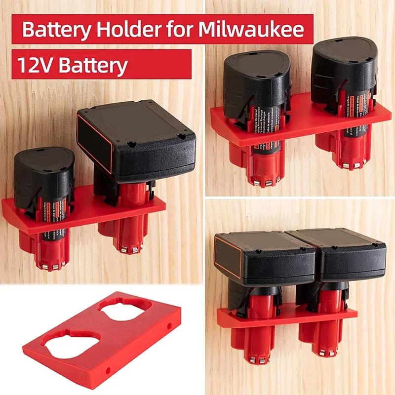 12V 10.8V Li-ion Battery Holder Storage Fixed Bracket Installation Base Display Rack Buckle For Milwaukee M&12 Li-ion Battery