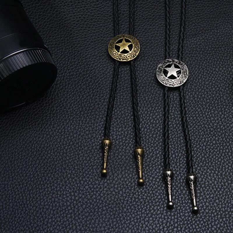 Star Pendant Faux Leather Rope Bolo Tie Shirt Collar Necktie Jewelry Accessories