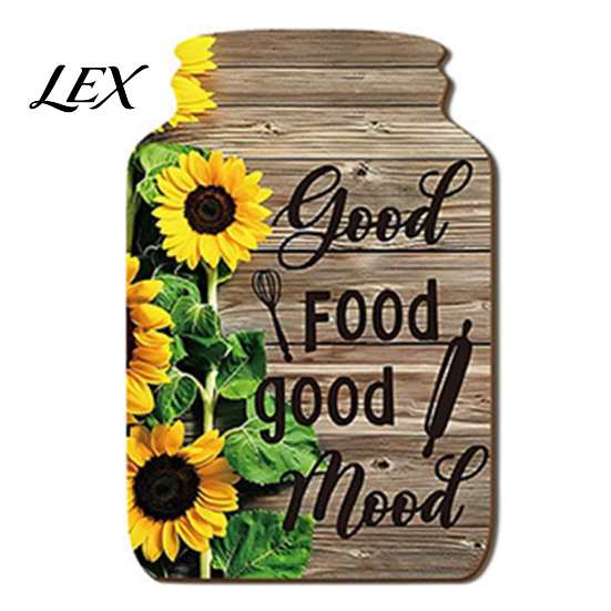 Farmhouse Home Decorations Mason Jar Shape Wall Decoration, Wooden Art with Sunflower Print, Indoor Decoration Pieces Retro Rustic Hanging Decor