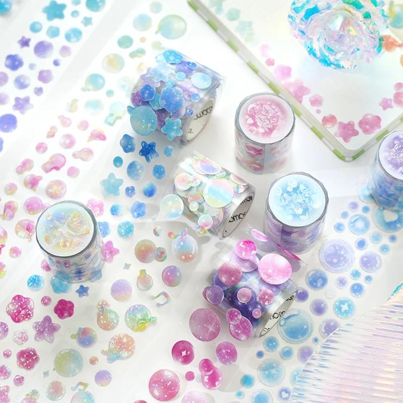 Vintage Bubble Tape Stickers Decorative Stick Labels Scrapbooking Accessories Planner Handmade Junk Journal Suppliesjavascript: