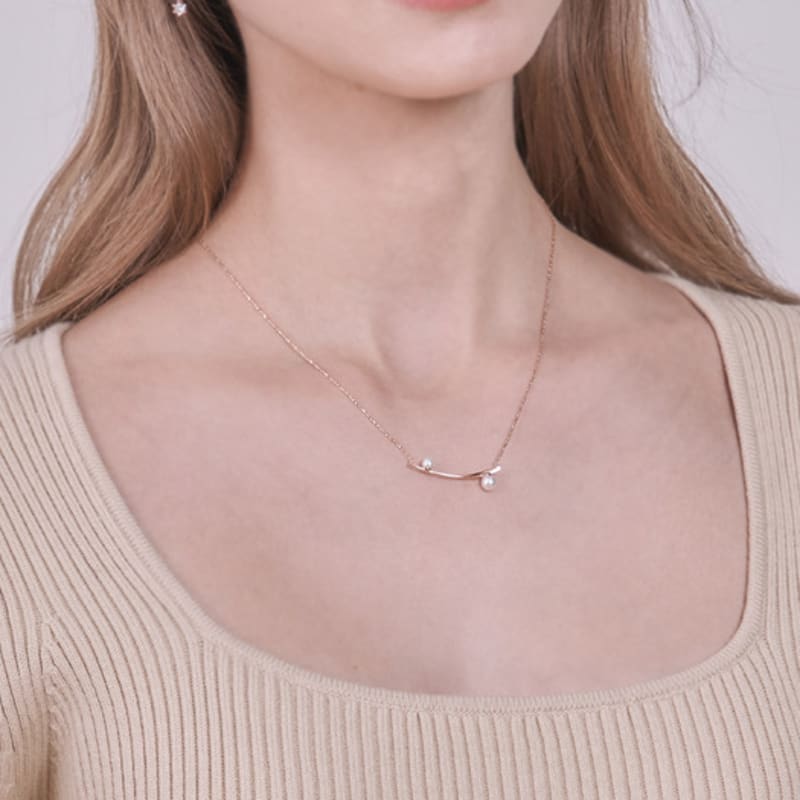 CRANNE Twin Pearl Necklace C24NB110