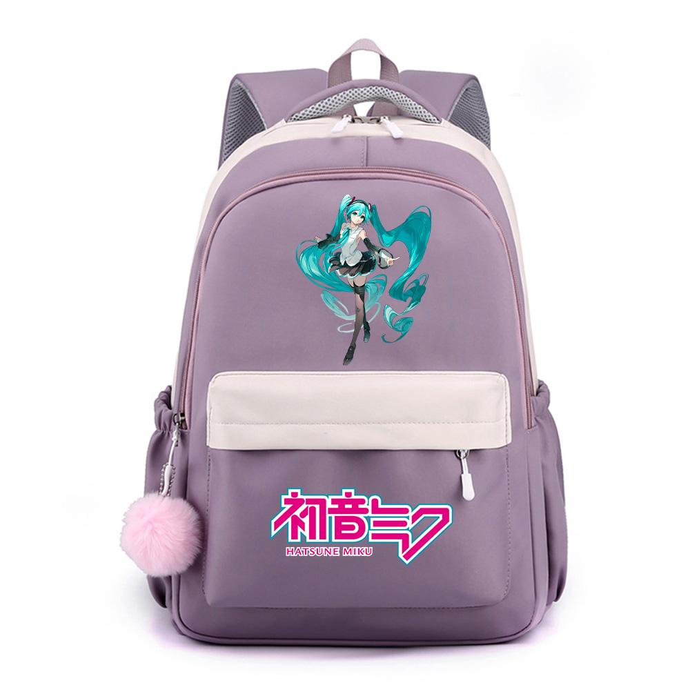Anime Cartoon Hatsune Miku Printed Large Capacity Waterproof Backpack for Teenger Student Girl Boy Schoolbag Bookbag Kid Gift Travel Bag