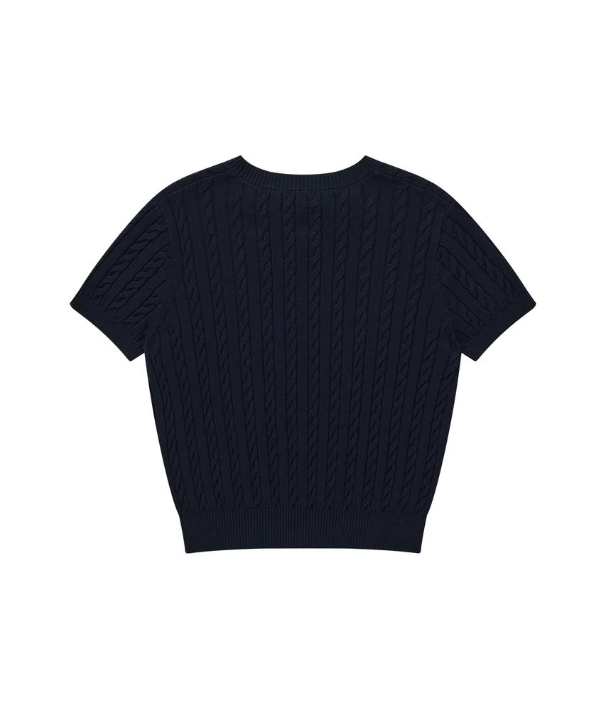 COVERNAT WOMAN Cloverheart Cable Half Knit Navy