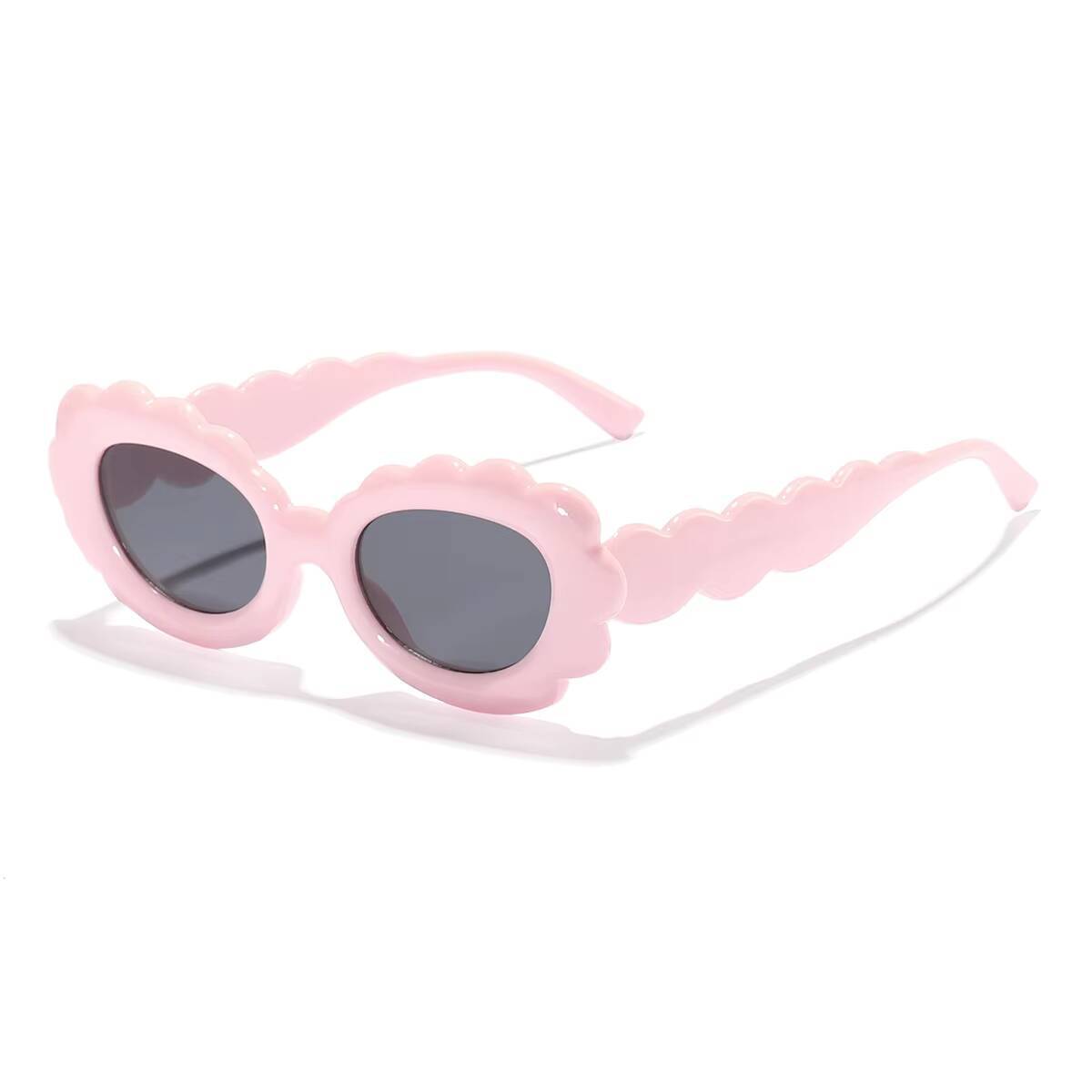 

2026 New Children s Cloud Edge Irregular Frame Oval Lens Trendy Fashion Must-Have Sunglasses розовый