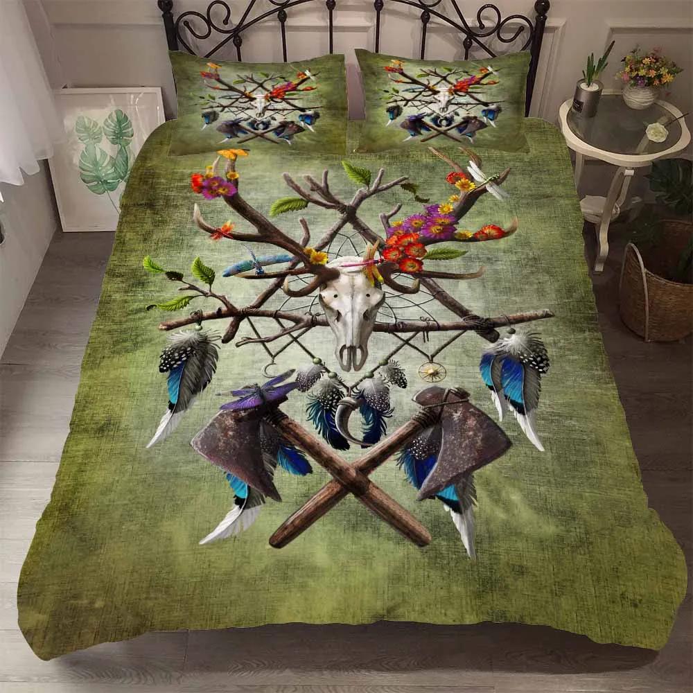 

Comfortable Cozy Bed Linens High Quality Soft Fabulous 3D Couple Wolf Bohemian Style Dreamcatcher Comforter Comforter (quilt)-EU Single(135*200cm)3pcs