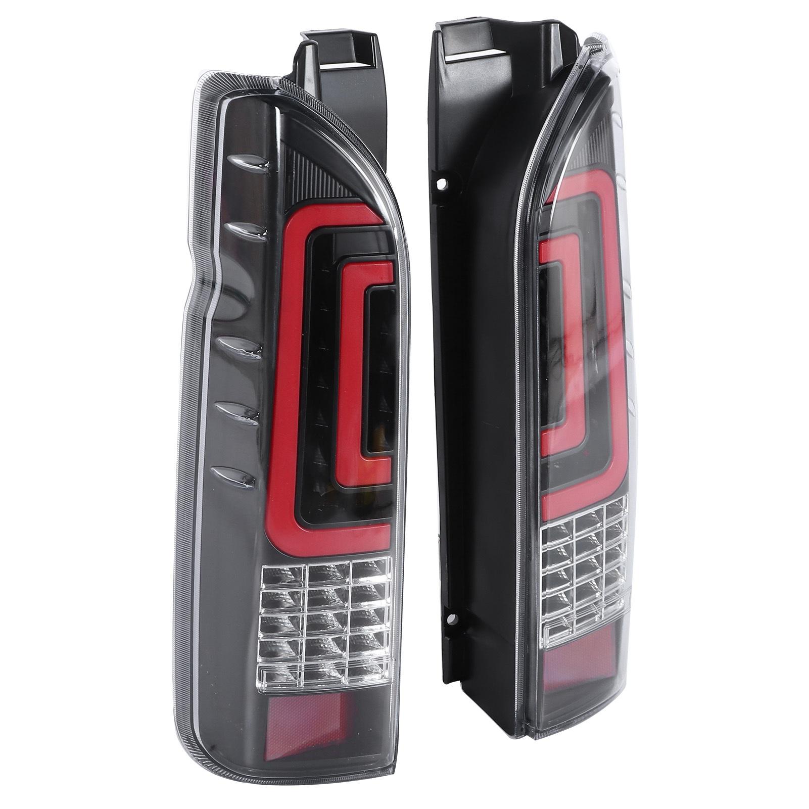 

Пара светодиодных задних фонарей в сборе Квадратный задний фонарь Подходит для микроавтобуса Hiace 200 2005 2017 Прозрачная линза прозрачный