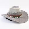 Western Cowboy Hat Men and Women Summer Breathable Sunscreen Visor Hat Big Brim Outdoor Travel Straw Top Hat