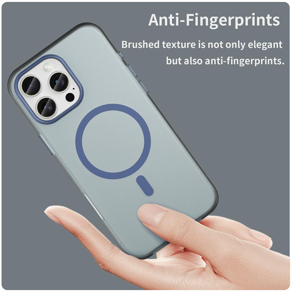 For iPhone 16 Pro Max Case Compatible with MagSafe TPU+PC Slim Matte Translucent Phone Cover