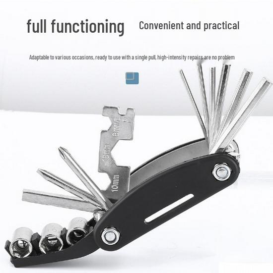 Multifunctional Folding Bicycle Repair Tool & Tire Repair Wrench Set