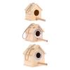 Wooden Bird House Nest Cottage with Pole Bird Breeding Box Cabin Hanging Birdhouse for Balcony Patio Tree Blue Bird Finch