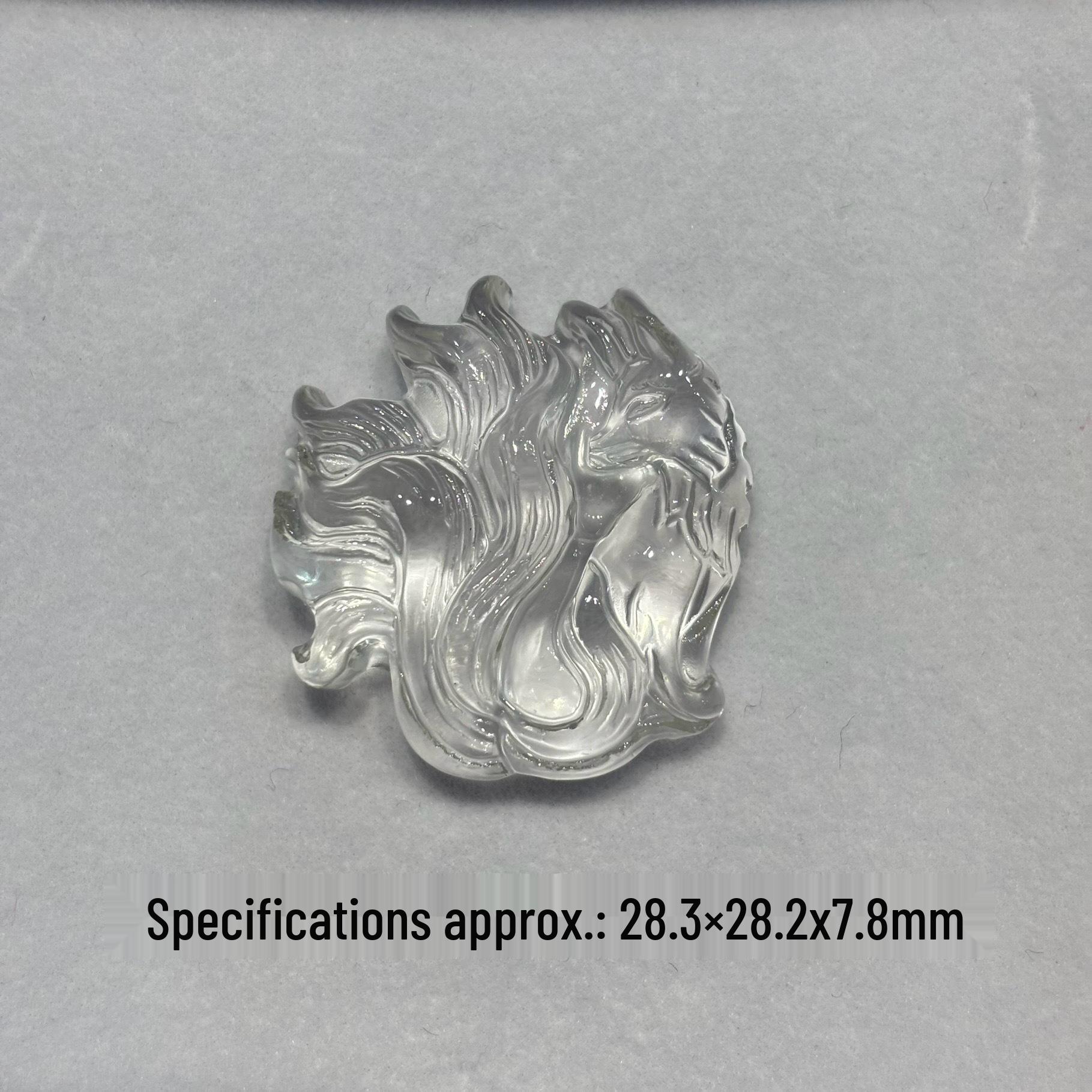 

Браслет с лавандовым аметистом и белым кристаллом в виде девятихвостой лисы для женщин