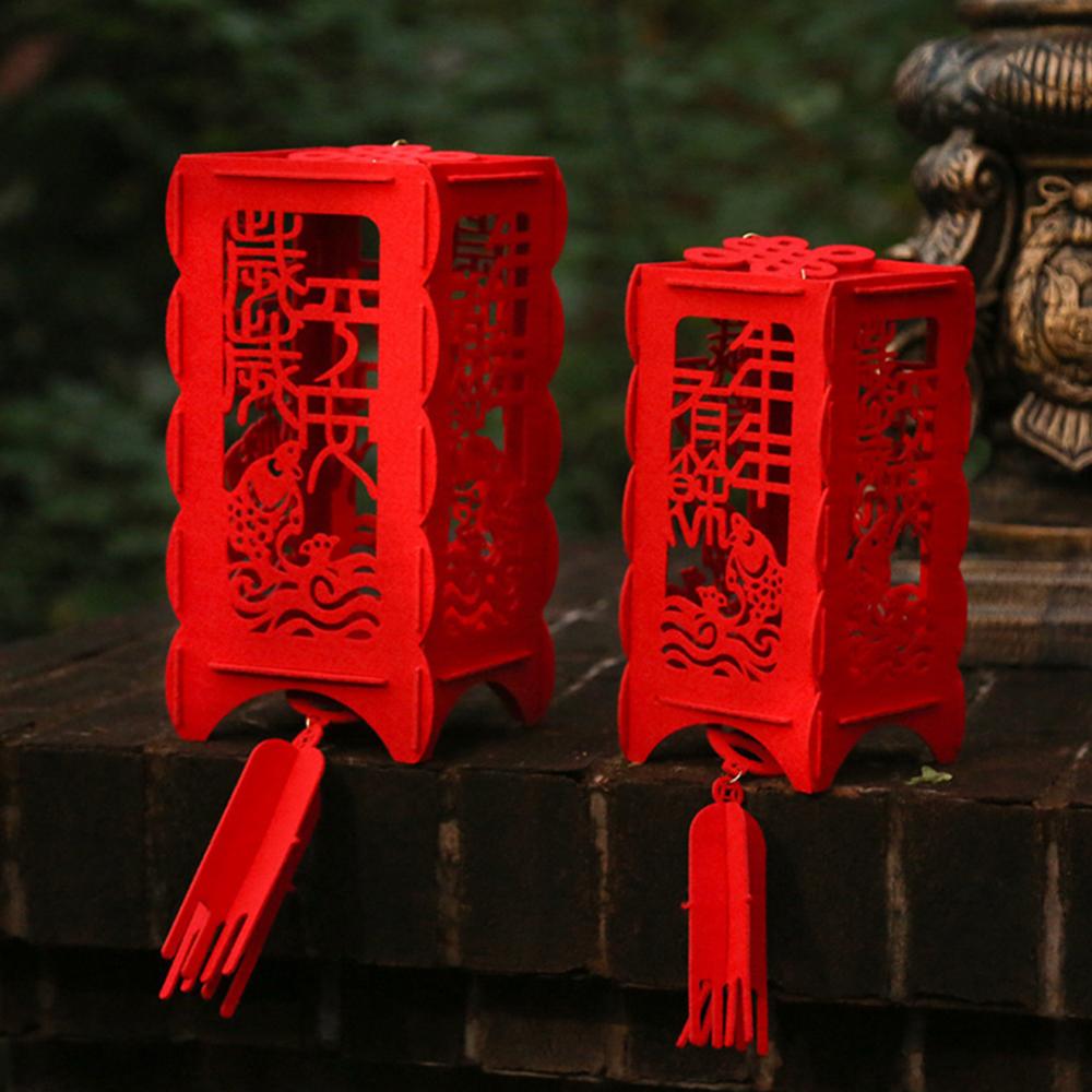 Chinese New Year Lantern Spring Festival Non-woven Fabric Hanging Chinese Lantern Festive Party DIY Home Decoration Red Lantern