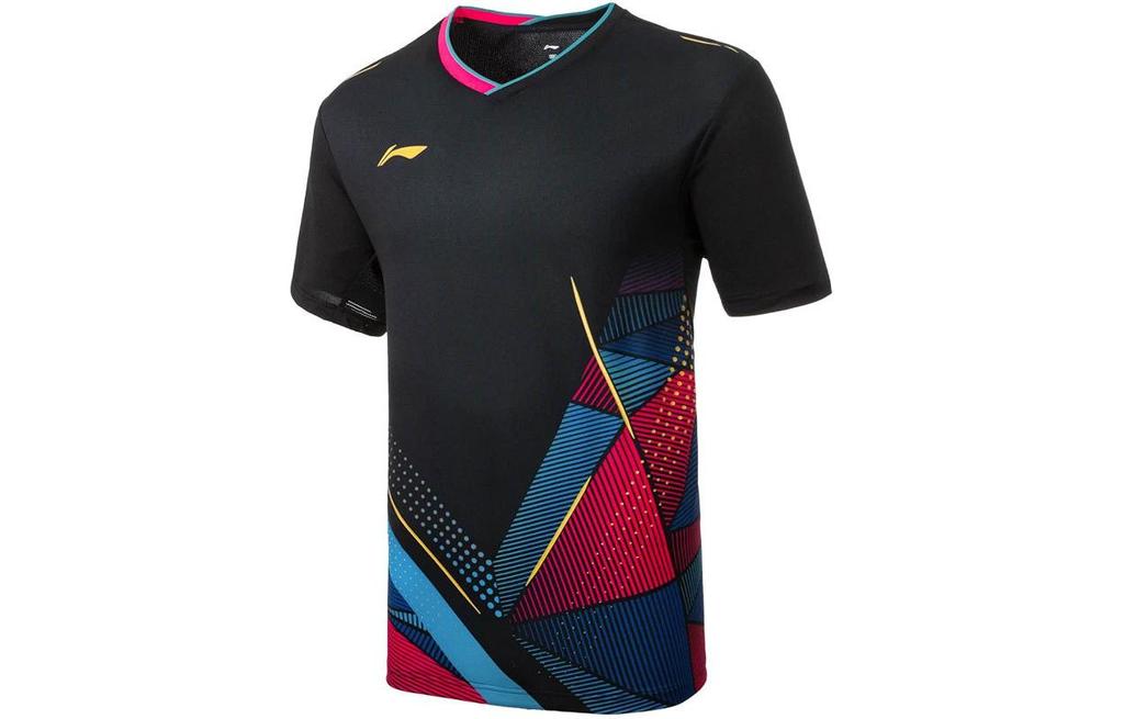 Li Ning Badminton Collection T Shirt Unisex Black AAYU127-1