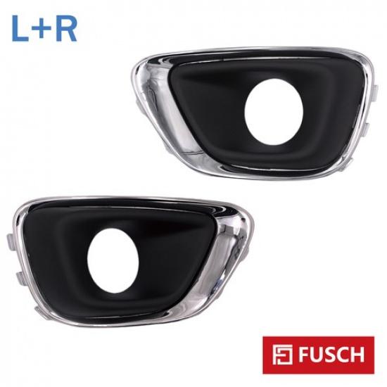 Driver & Passenger Side Fog Light Cover Black W/ Chrome For 14-17 Jeep Compass