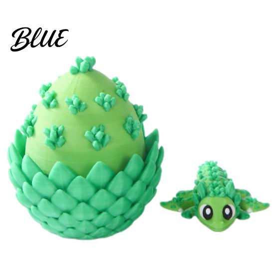 Stress Relief Dragon Flexible Sports Ball And Egg Articulated Fidget Toy 3D Egg Toy Printed with Winged Inside Desk Bendable Figure