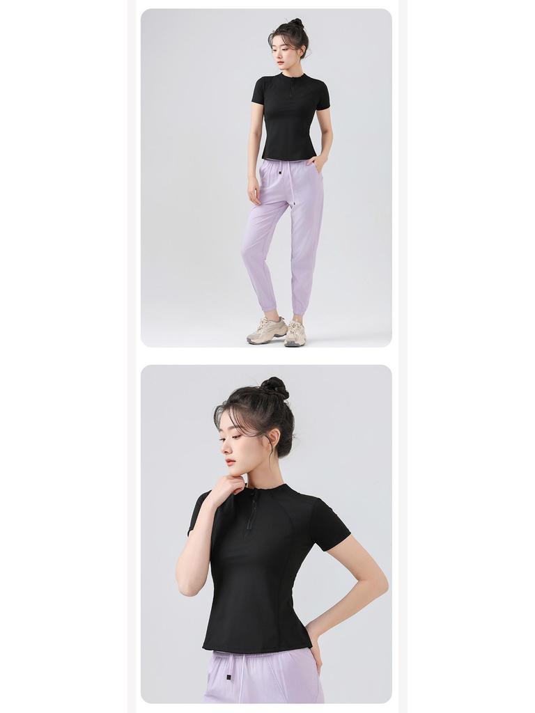 Women's 2025 Slimming Short Sleeve Yoga Top - High-End, Breathable, Flattering Fitness Wear for Summer Running