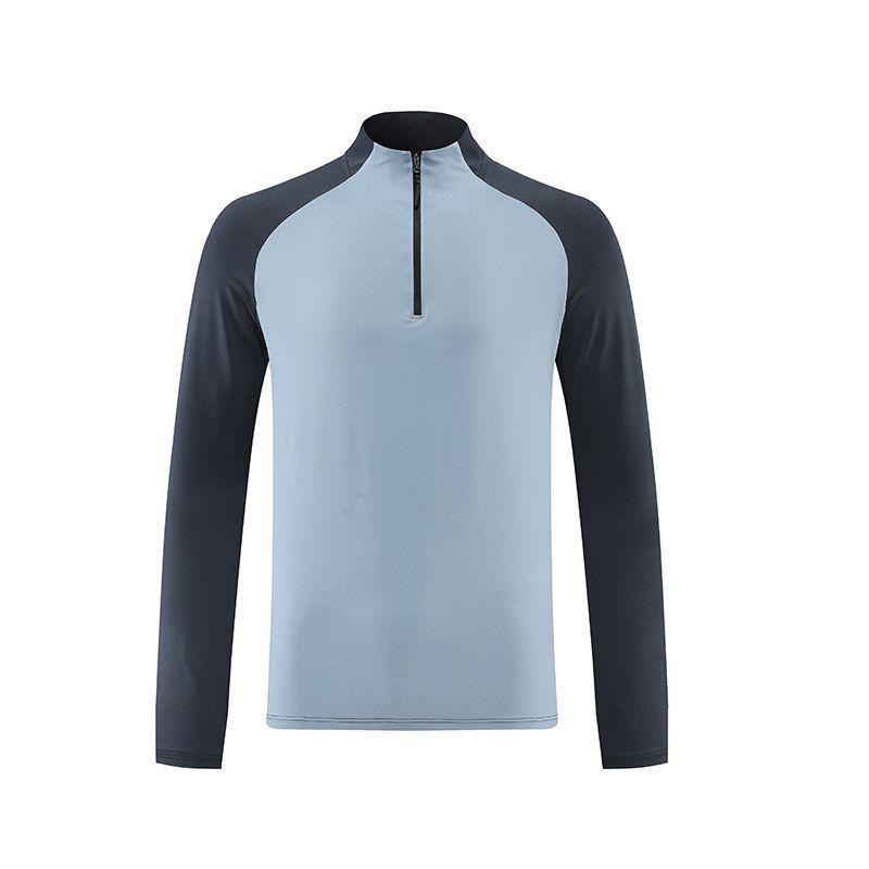 2024 Men's Long Sleeve Quick Dry Half Zip Running T-shirt - Stand Collar Fitness Wear for Spring and Autumn