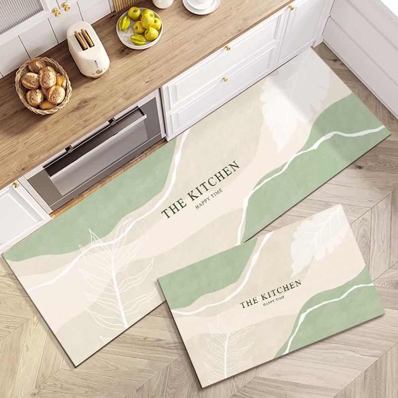 Kitchen Carpet PVC Leather Anti-slip Floor Mat Waterproof Oil-proof Foot Mats Long Strip Home Decoration Rug Alfombra De Cocina