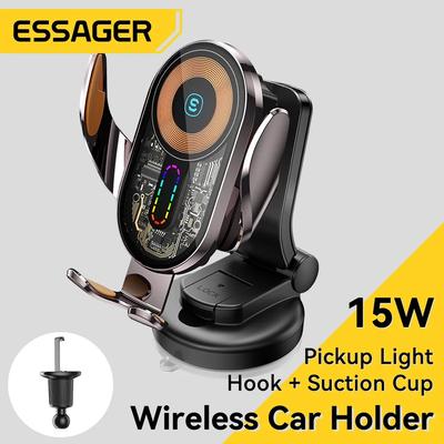 Essager Draadloze Autolader Autohouder Telefoonhouder Luchtventilatie Stand Station Voor iPhone 15 14 13 Samsung Xiaomi 15W Snellaadfunctie