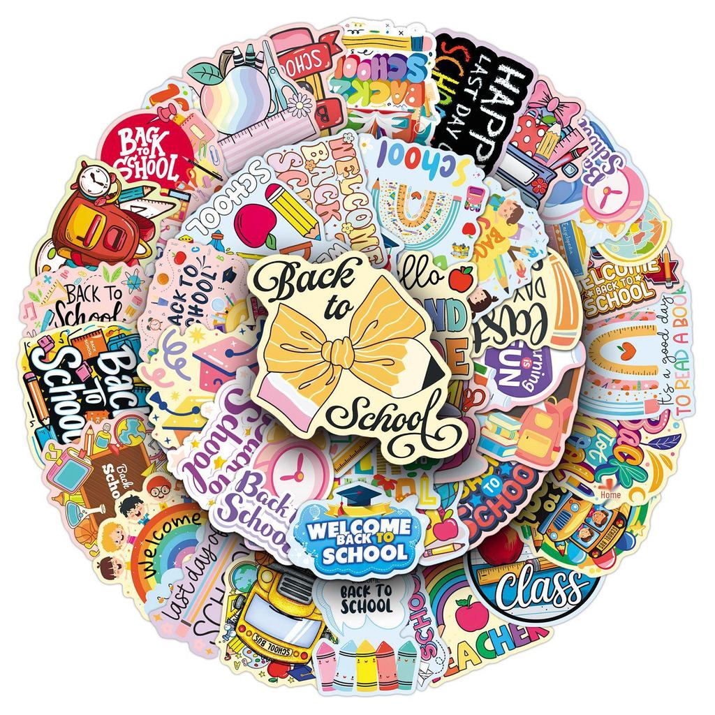 50 Cartoon Graffiti Stickers - Cute Back-to-School Decoration for Suitcase, Diary & Water Bottle