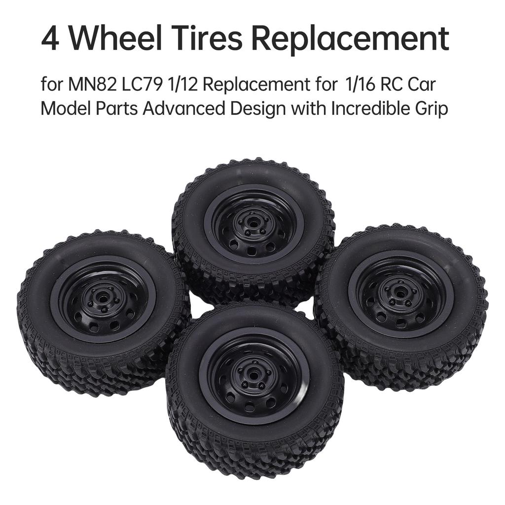 4 Upgraded Wheel Tires Replacement for MN82 LC79 1 12 Replacement for WPL 1 16 RC Car Model Parts Advanced Design with