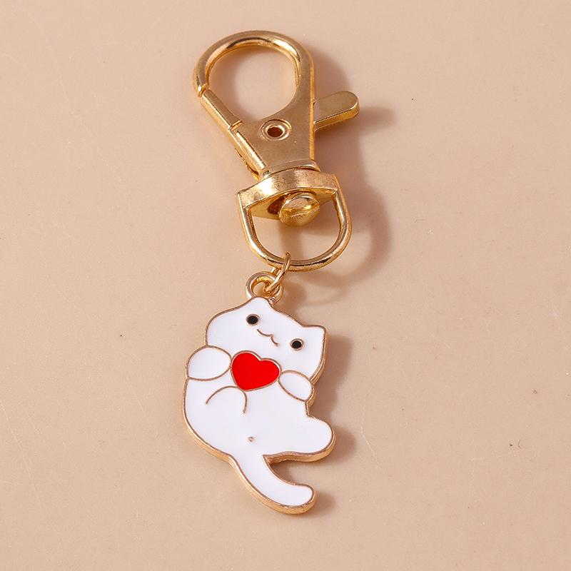 Cute Enamel Puppy Dog Cat Paw Keychain Footprint Keyring Pendants for Car Key Holder Handbag Decor DIY Pet Jewelry Gifts