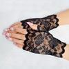 [Lace Wedding Gloves] Short Lace Half Finger Gloves | Women's Wedding Dance Decorative Gloves