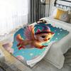 Süßes Haustier-Zauberer-Thema Muster Flanell bedruckte Decke geeignet für alle Jahreszeiten geeignet für Wohnzimmer Büro Sofa und Reisen