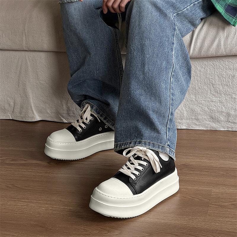 Men's shoes 2025 spring new inner heightening board shoes casual versatile trendy shoes big head canvas shoes 18454-J