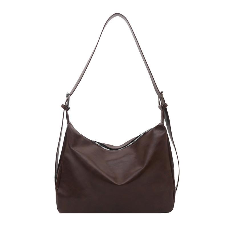 Womens Fashion Pu Shoulder Bag With Zipper Closure And Inner Phone Pocket For Casual Wear