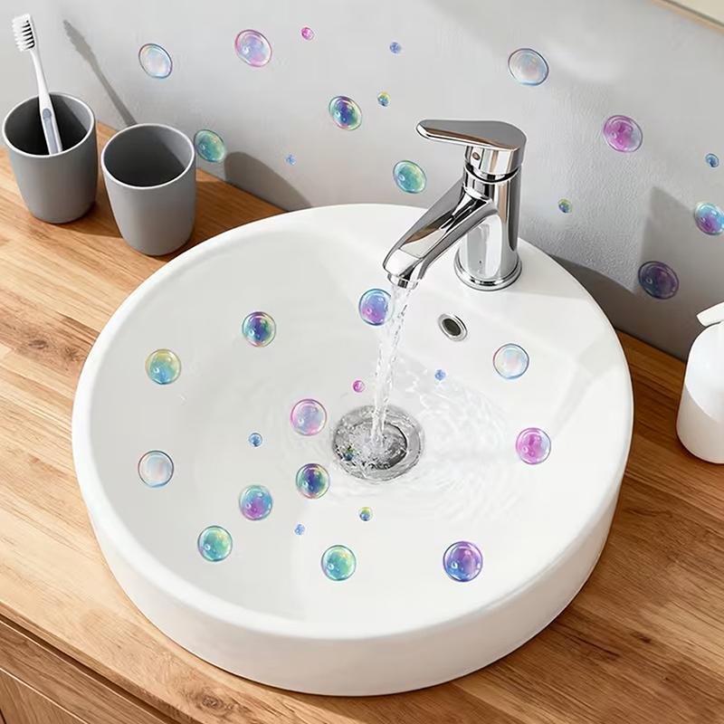 

Glow-In-The-Dark Bubble Theme Wall Sticker Bathroom Sink Toilet Sticker Waterproof Self-Adhesive Removable Home Decor Car Decals A