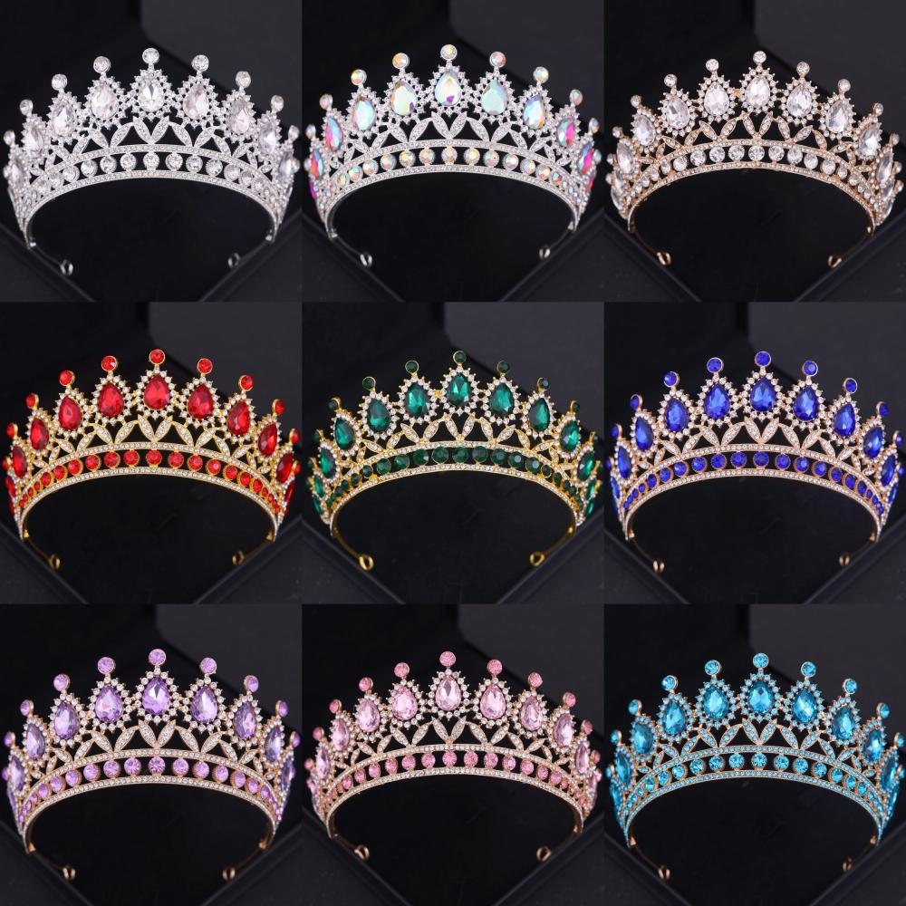 Baroque Crystal Crown Tiara Headband For Women Rhinestone Prom Diadem Crown Bridal Wedding Hair Accessories Jewelry Crown Tiara
