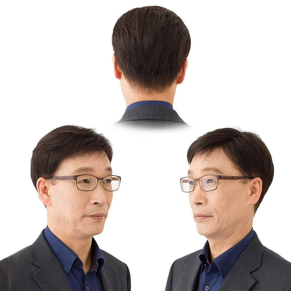 AISIHAIR Men's Short Medical Wig, Fully Hand-Tied, One Size Fits All, Black, Breathable, Natural-Looking Wig