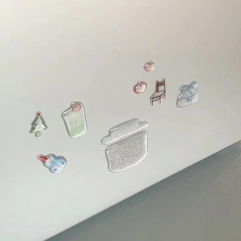 A Set Cute Computer Stickers, Funny Three-Dimensional Jelly Planner Decorative Stickers Mobile Phone Stickers