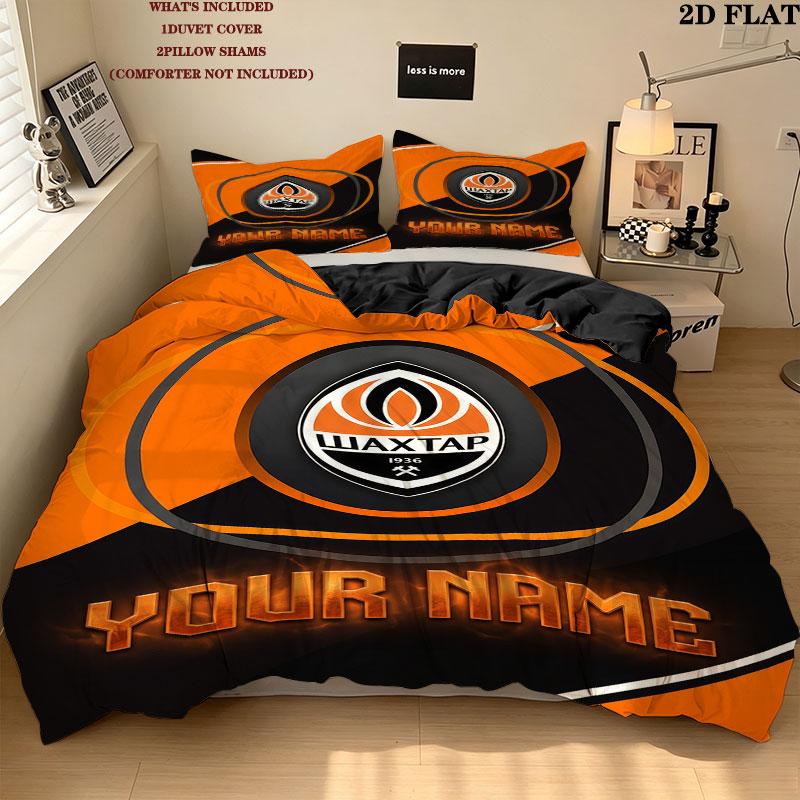 Custom Fc Shakhtar Donetsk Bedding Quilt Set Quilt Cover Pillowcase Home Decoration Birthday Gift (1 * duvet cover + 2 * pillowcase, without core)