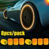 Luminous Valve Caps Car Tire Fluorescent Tyre Valve Stem Decor Luminous Cap Night Glowing Wheel Hub Nozzle Valve Caps Valve Stems 1