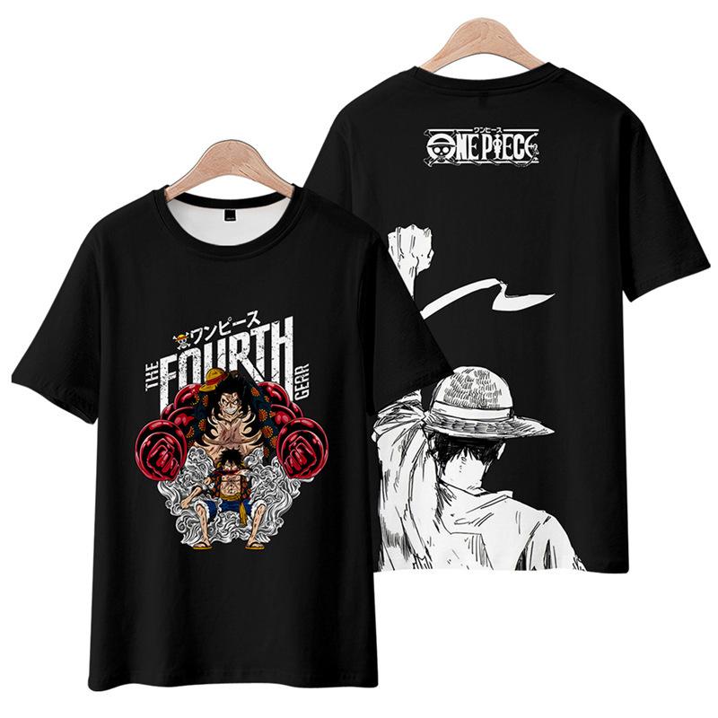 ONE PIECE Anime Women Men's T-shirts Cartoon Printed O-Neck Oversized Short Sleeves Fashion Mens Clothing Streetwear