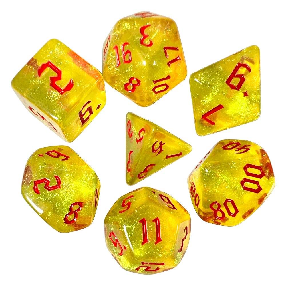 DND Cubes Dice RPG Dice Amazing Colours Mixing Fantasy Starlight Effect Unique Retro Font Styles For Roll Playing Card Games