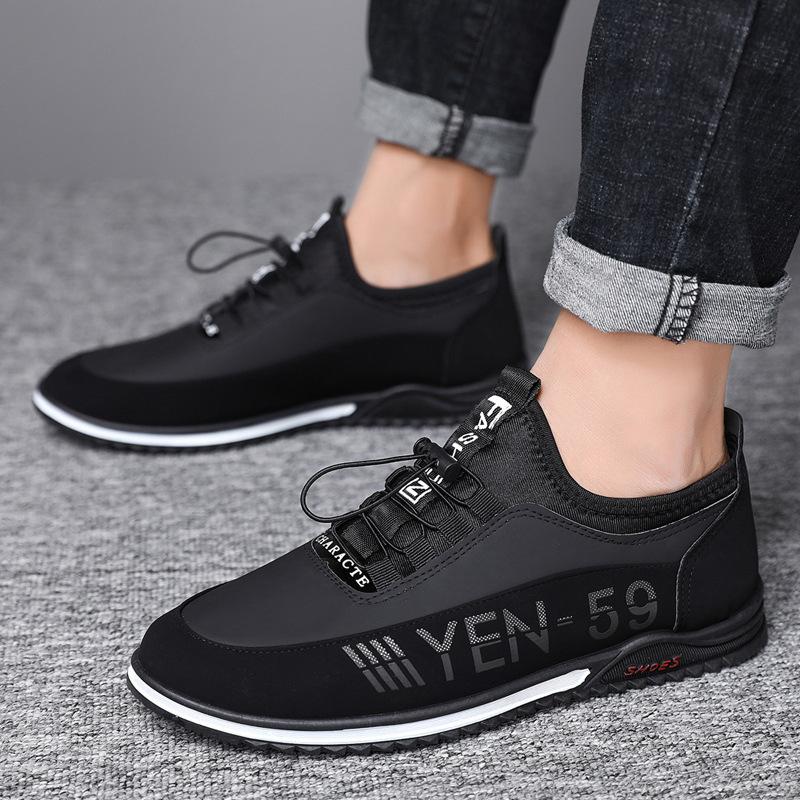 Men's Spring and Autumn New Fashion Casual Shoes Soft Sole Soft Surface Comfortable One Pedal Lazy Shoes Leather Surface Men's Shoes