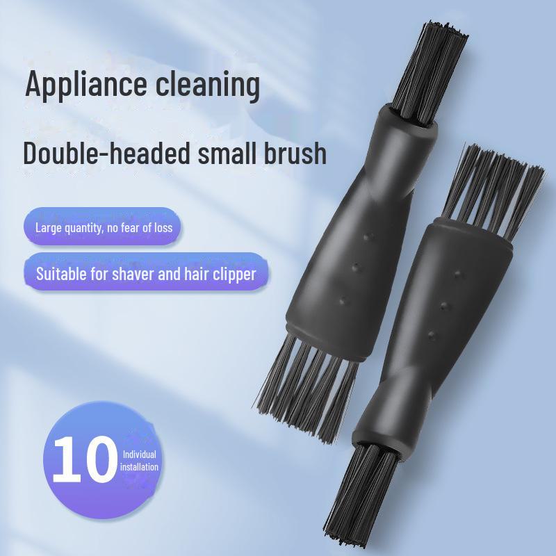 Čisticí kartáček s dvojitou hlavou na holicí strojek a zastřihovač - Nástroj pro odstraňování prachu pro malé spotřebiče
