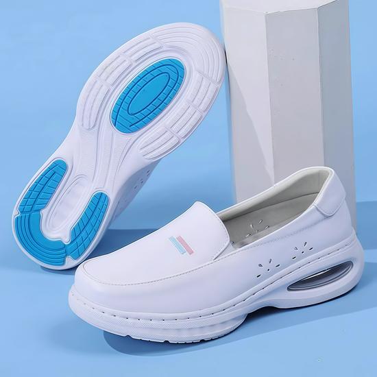 Women's Genuine Leather Breathable Nurse Shoes with Soft Air Cushion Sole